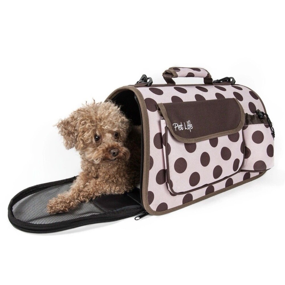 Airline Approved Folding Collapsible Zippered Casual Travel Pet Dog Carrier bag